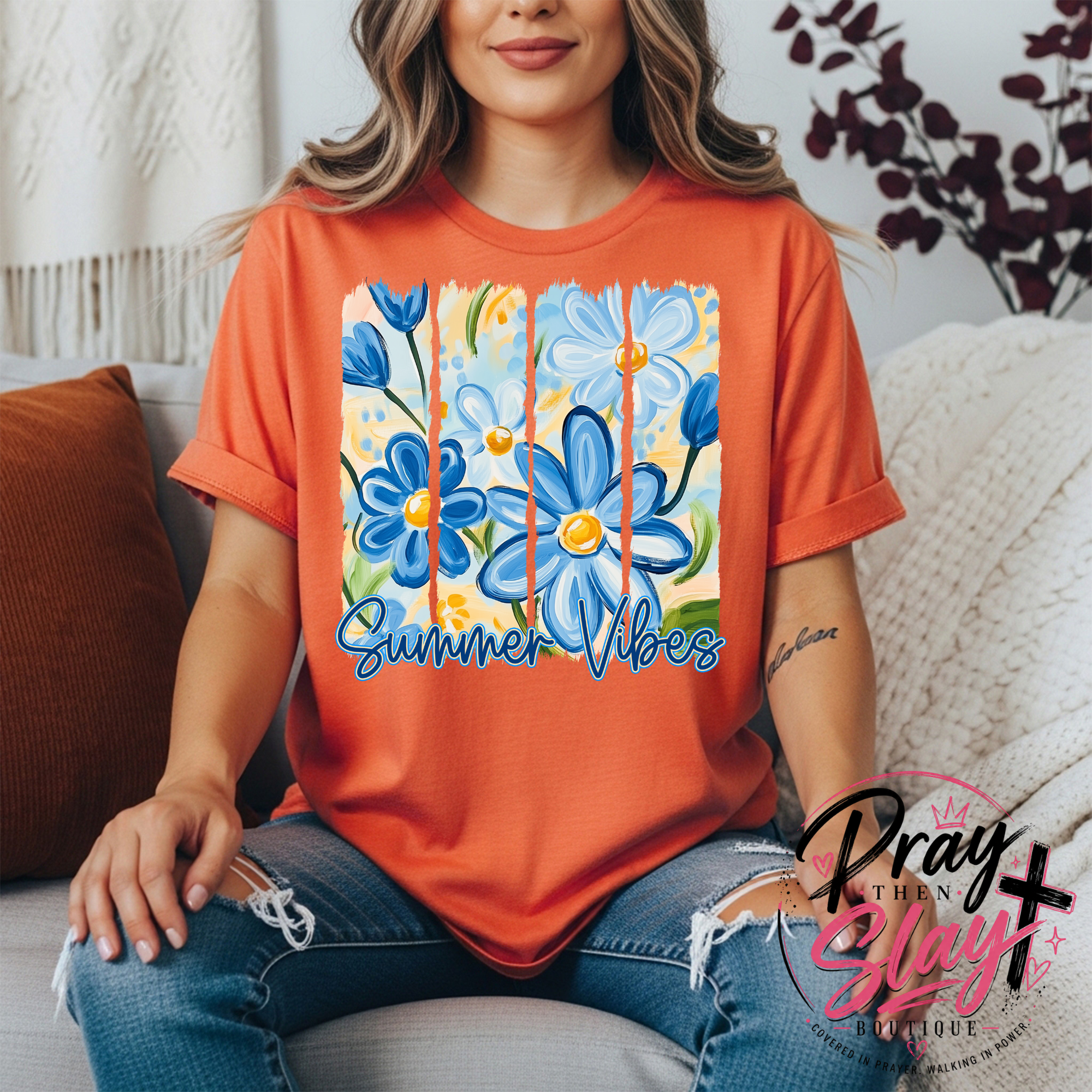 Summer Vibes Floral Graphic Tee