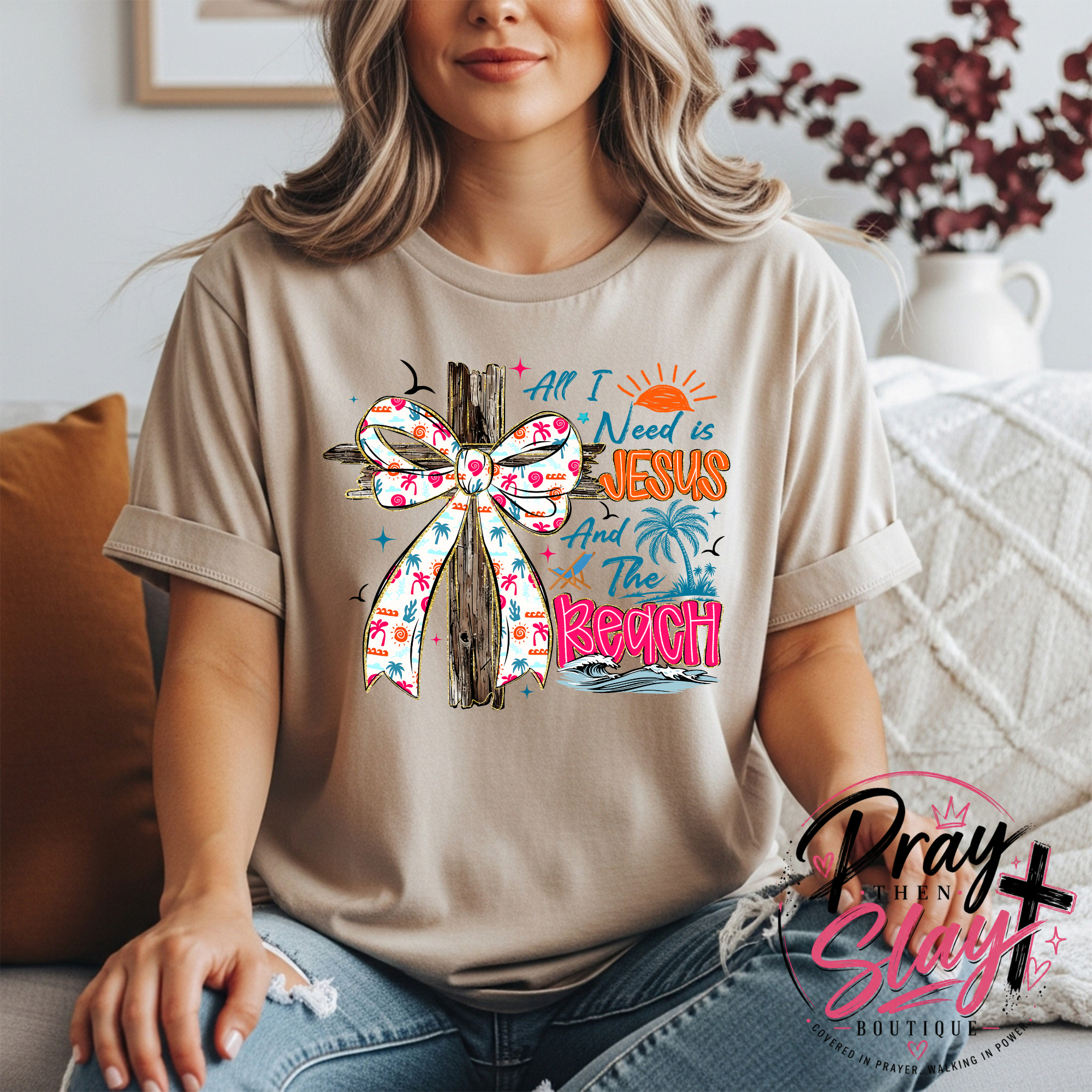 All I Need Is Jesus & The Beach Graphic Tee