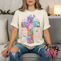 Floral Brushstroke Cross Tee