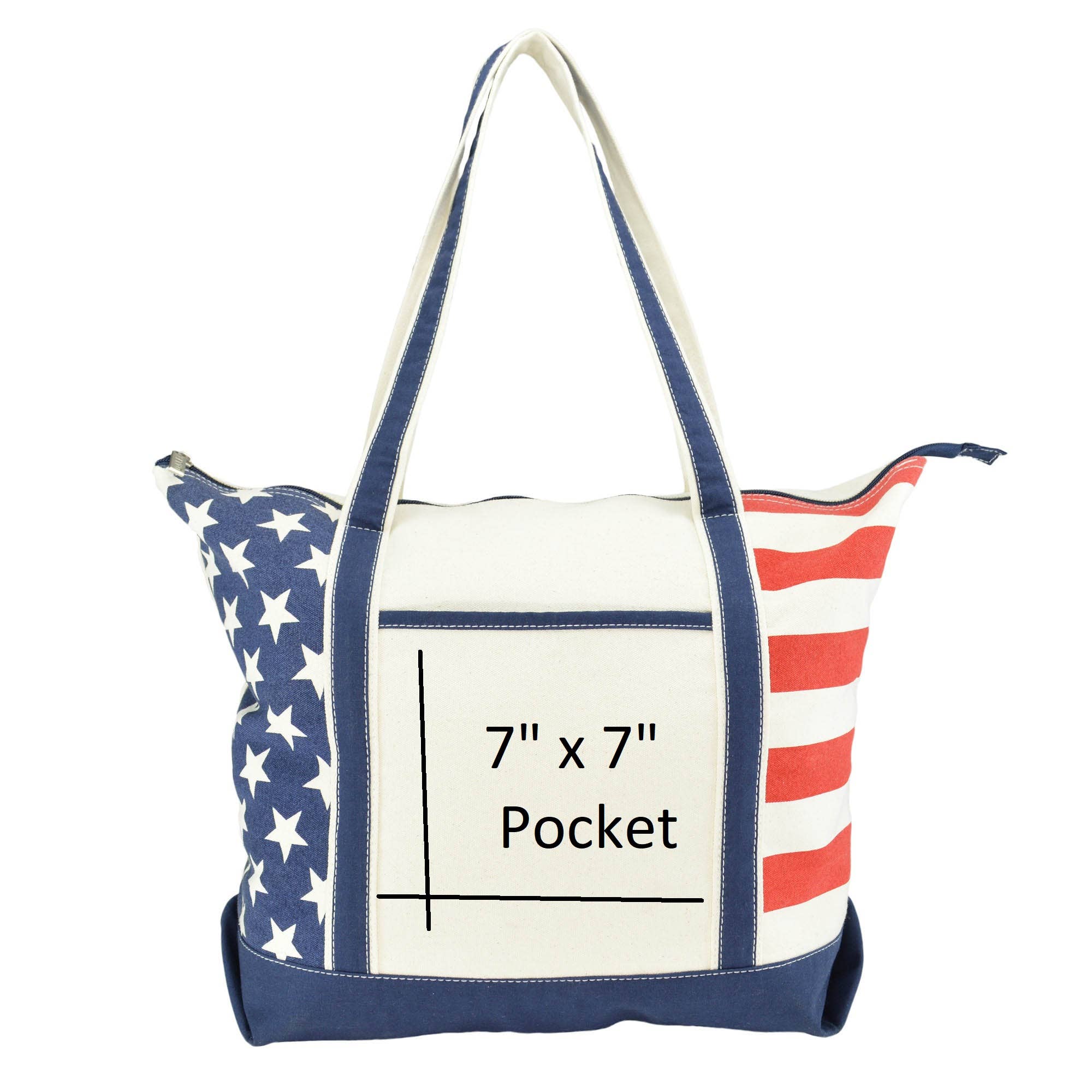 DALIX Flag Tote Bag USA American Pride Shopping Bag