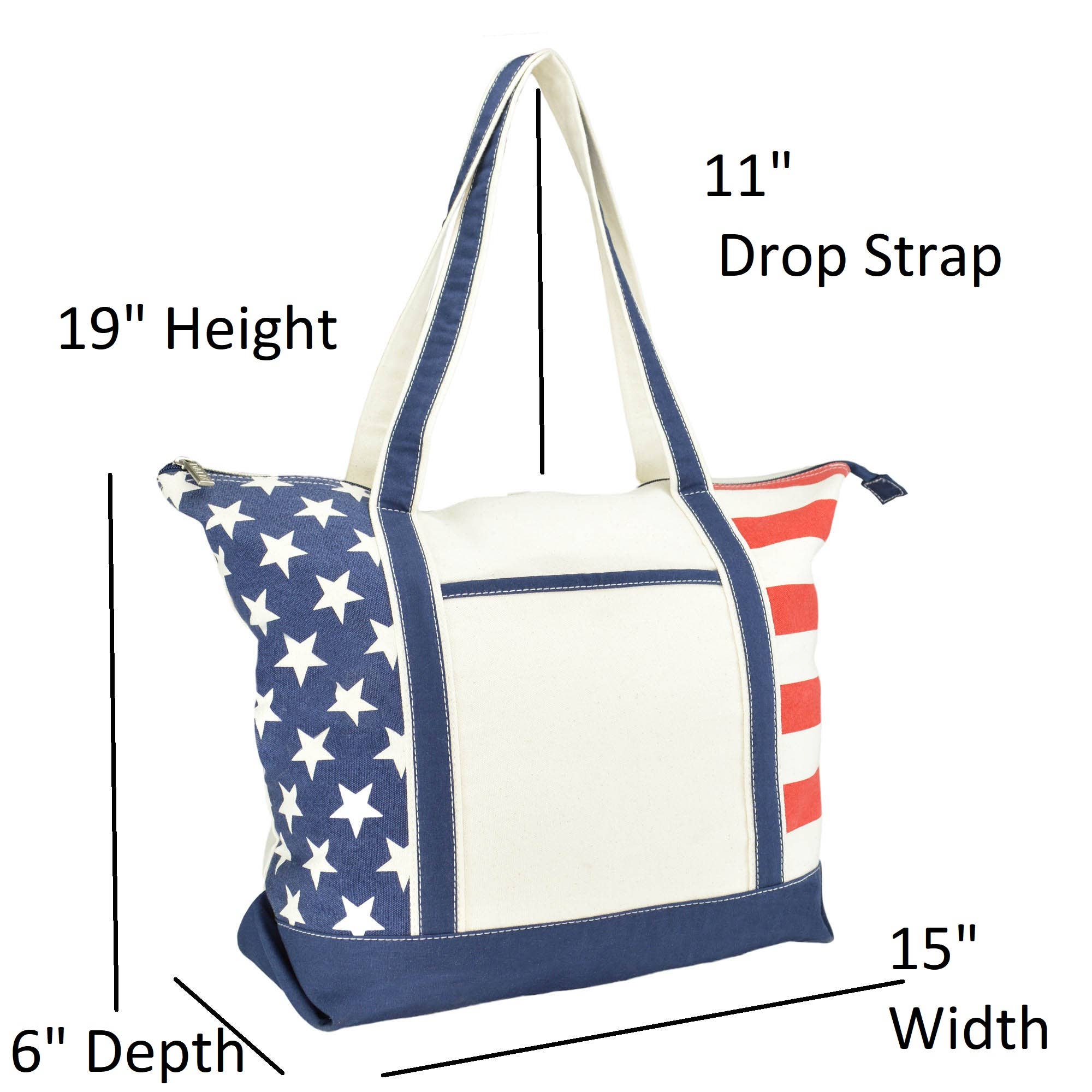 DALIX Flag Tote Bag USA American Pride Shopping Bag